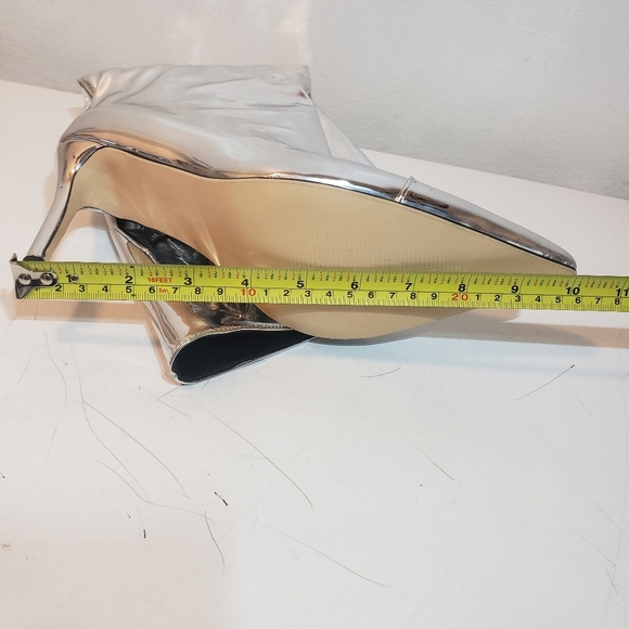 Women's Knee High Boots Pointed Toe Stiletto Heel Metallic Zipper Boots size 10 - Picture 14 of 14